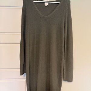 A New Day Olive V-Neck Knit Dress